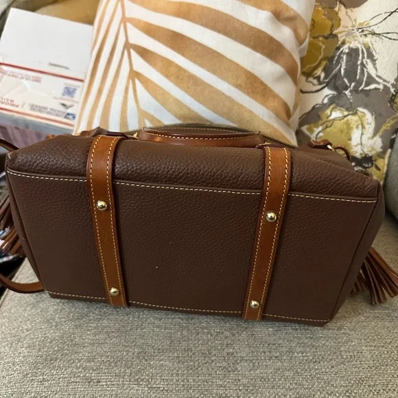 Dooney & Bourke Bristol Brown Italian Pebbled Leather Satchel & Shoulder Bag